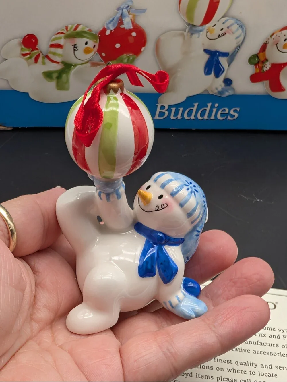Fitz and Floyd Snow Buddies Tumblers Full Set of 3 Snowmen Christmas Winter